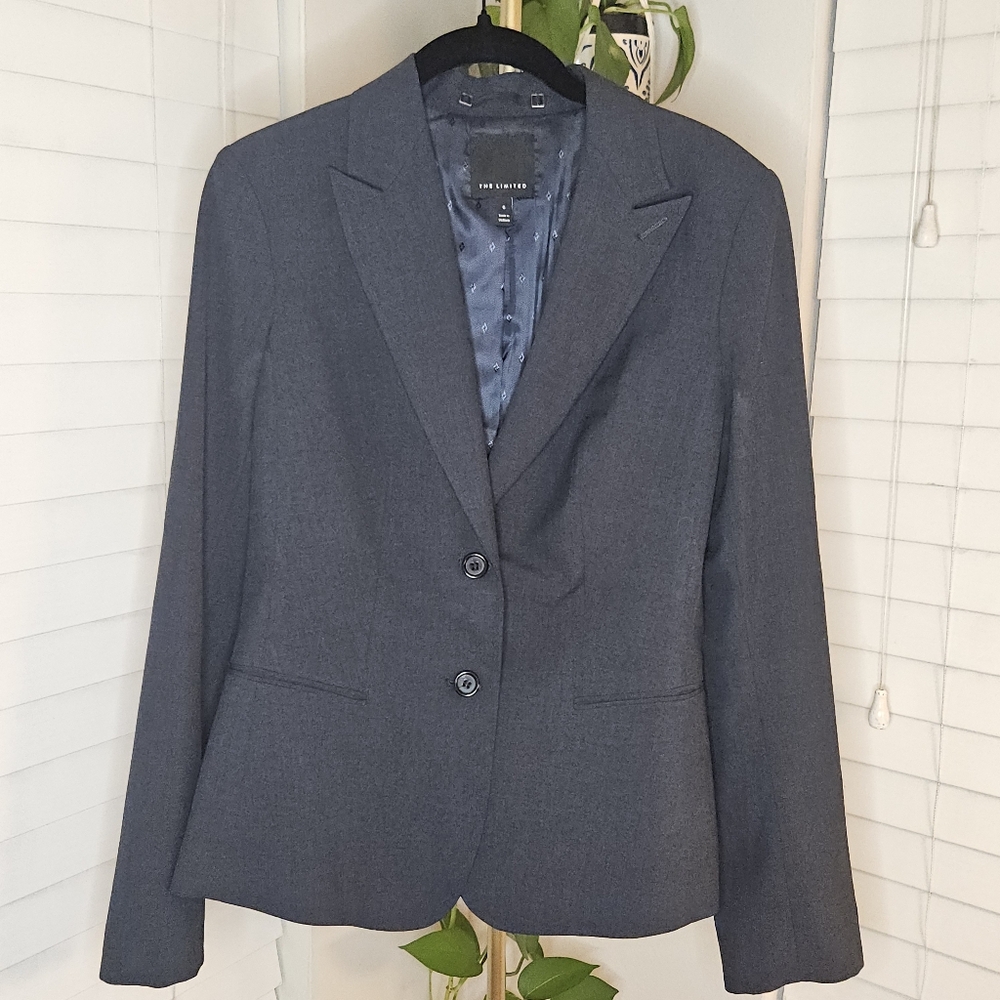 The Limited Charcoal Gray Tailored Two-Button Blazer - 6